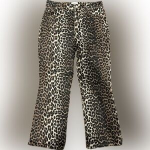 GANNI Leopard Betzy Cropped Jeans